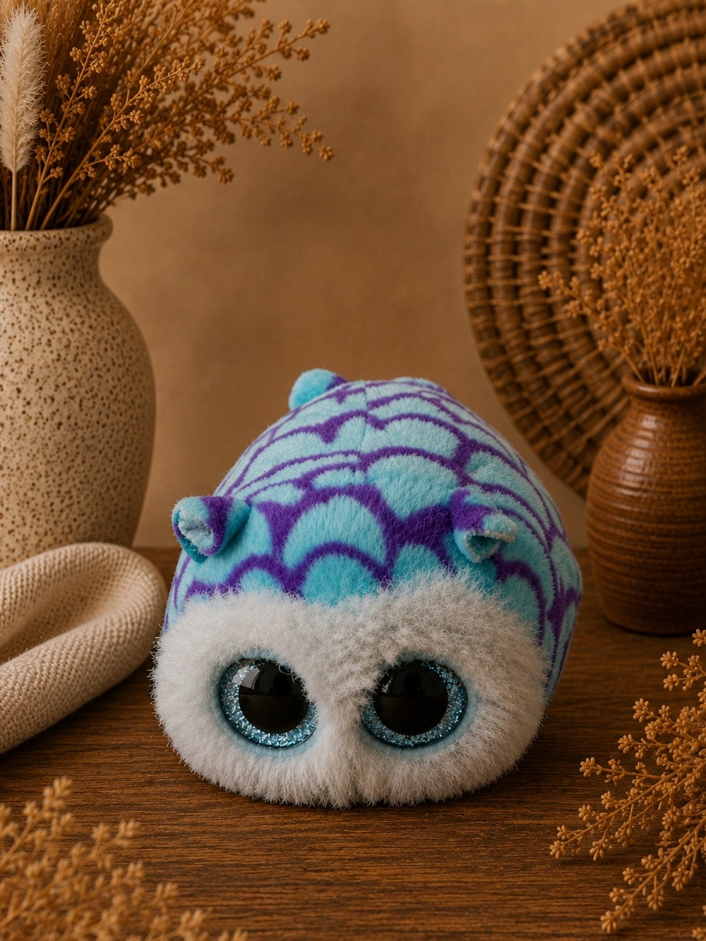 Ty Teeny Tys Mimi Plush Toy Blue Purple Sparkle Eyes Stuffed Animal Kids